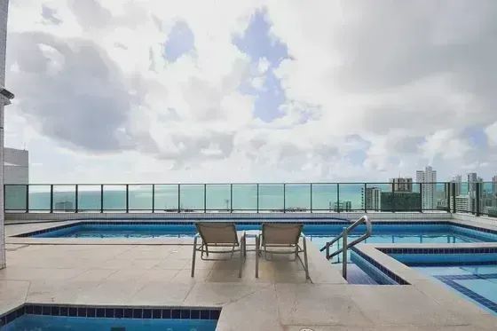 Flat para alugar Mobiliado 2 Quartos, na Conselheiro Aguiar, exc.localiz.- Boa Viagem, Rec