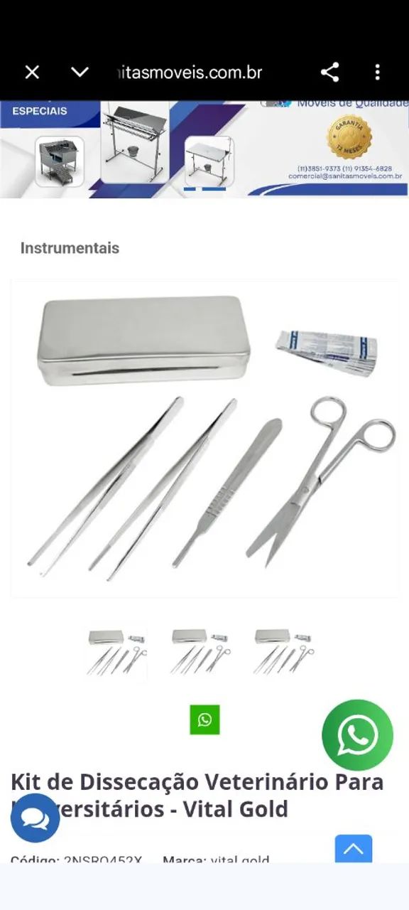 Kit dissecação veterinário para estudantes  - Foto 3