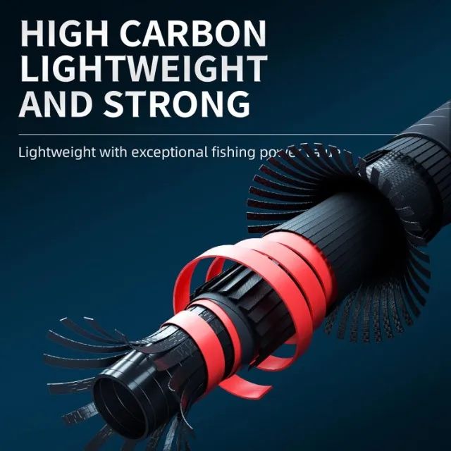 Vara de pesca em carbono Silver Dragon Hautton 8-15 lbs carretilha 2 partes - Foto 4