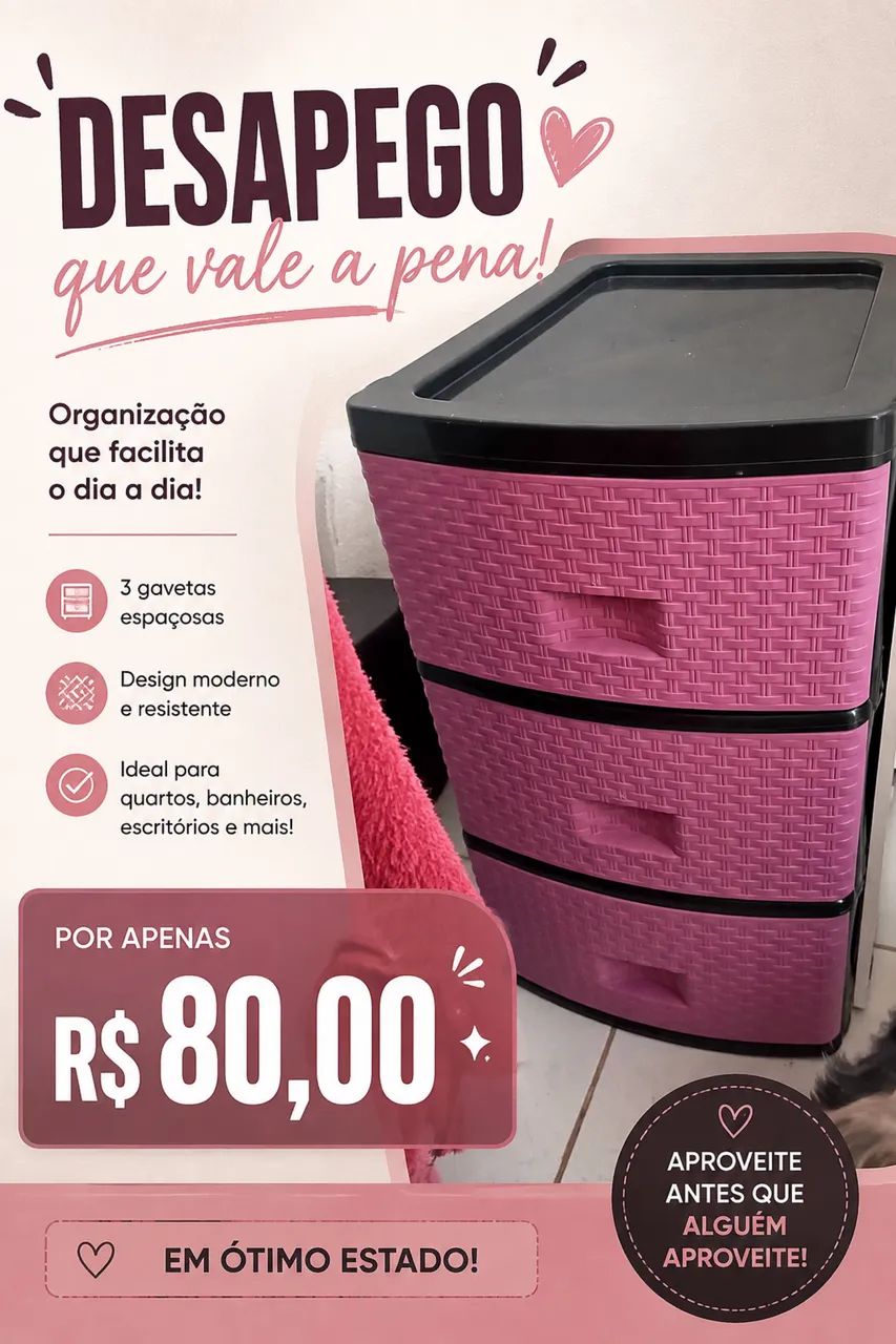 Gaveteiro de plástico 