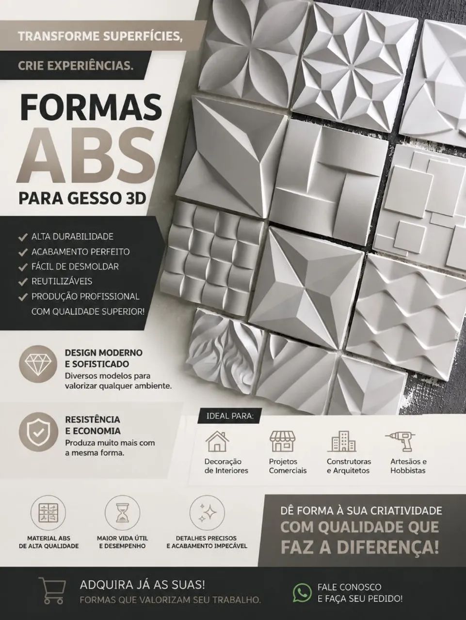 Formas para gesso 3d 
