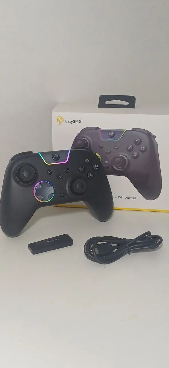 Controle (Novo) EasySMX X05 Pro Wireless RGB Hall Effect | PC, Switch, Xbox, Android e iOS