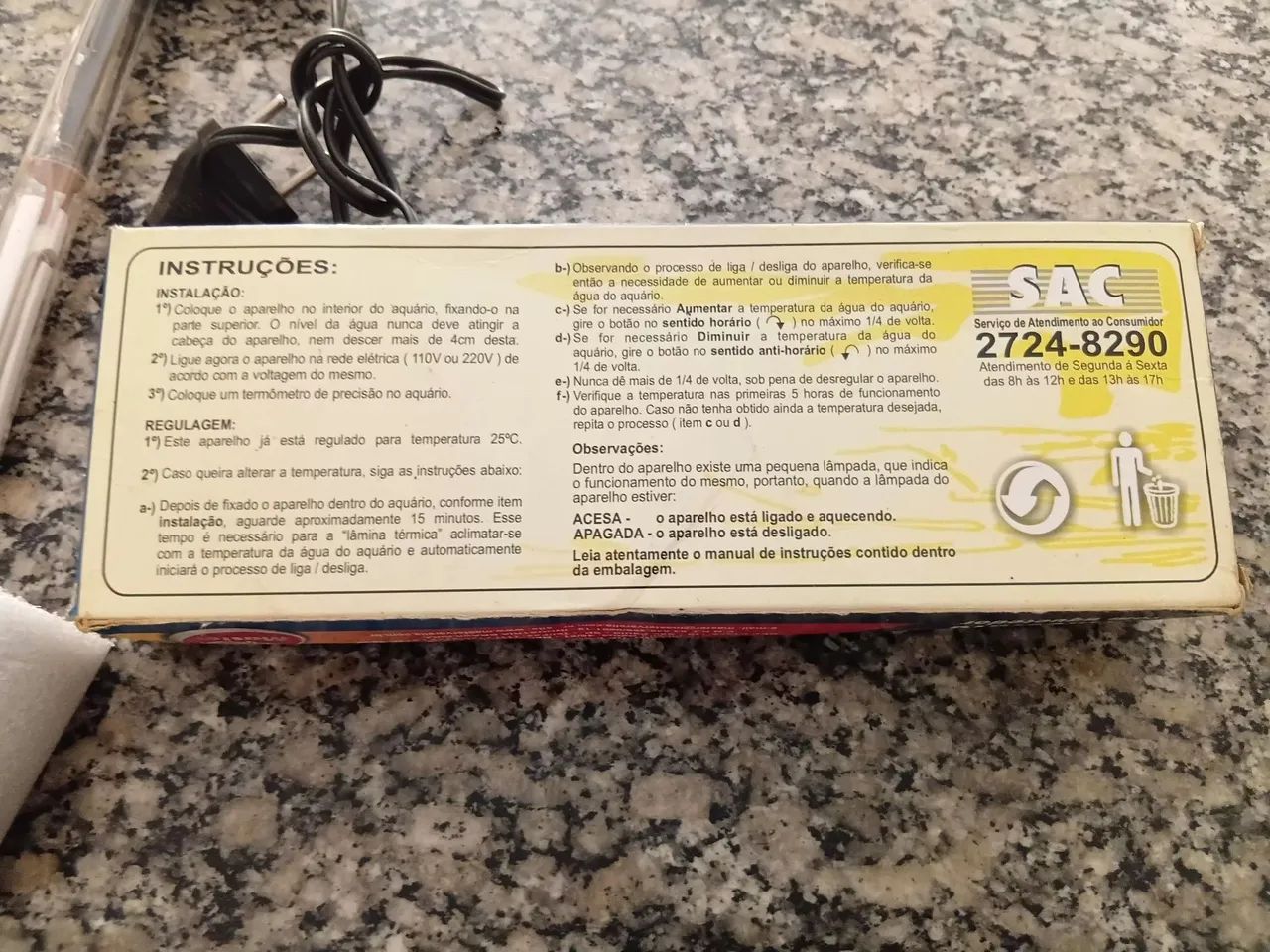 Termostato com aquecedor para aquário  - Foto 3