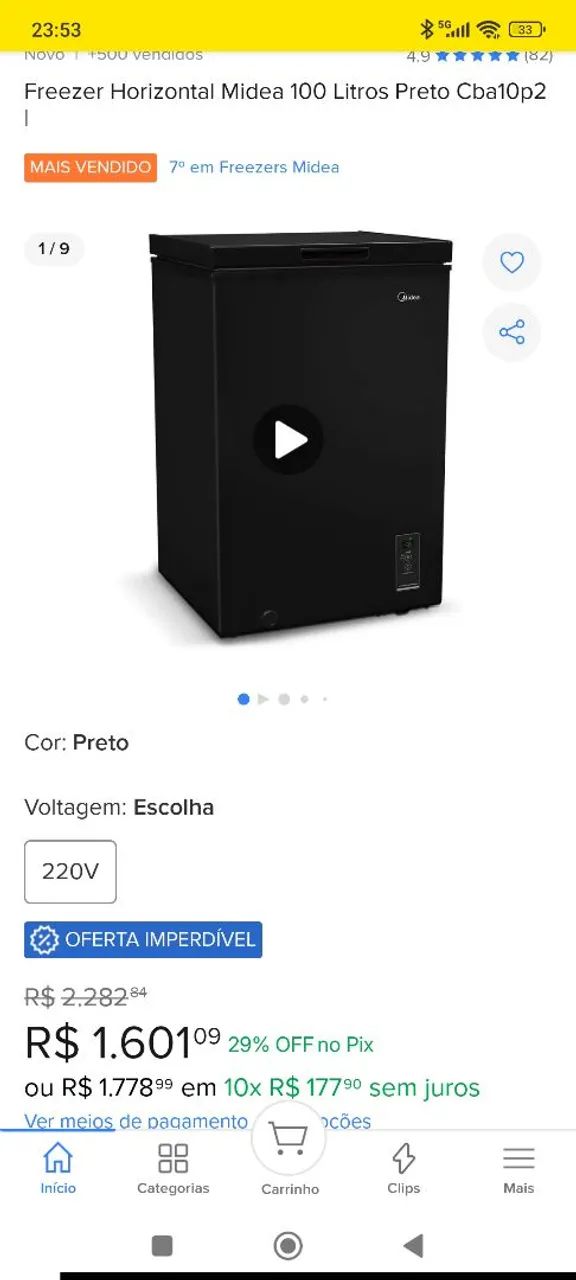 Freezer Midea pequeno 