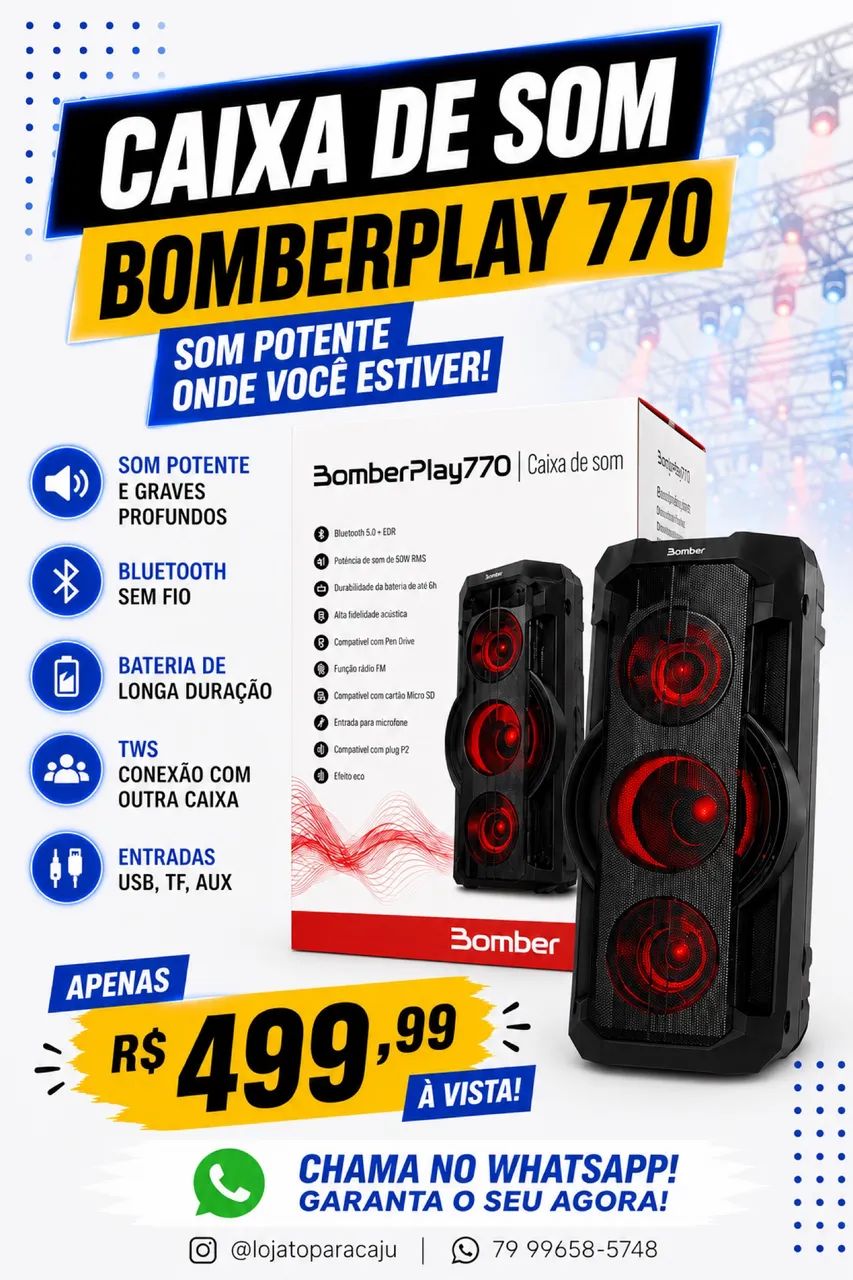 Caixa de som Bomber Play 770