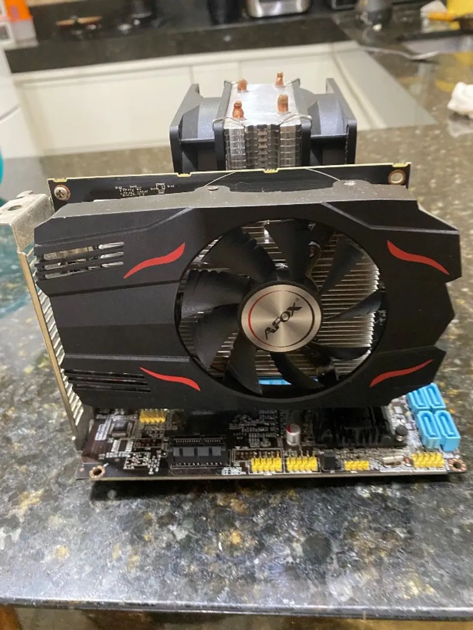 kit placa mãe i5 3470 rx 550 4gb 16gb ram air coller - Foto 4