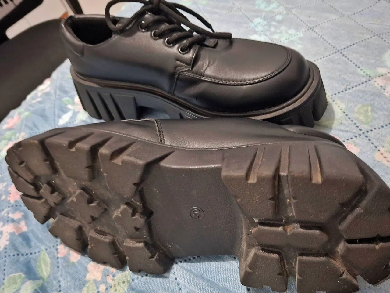 sapato oxford tratorado preto 38 - Foto 4