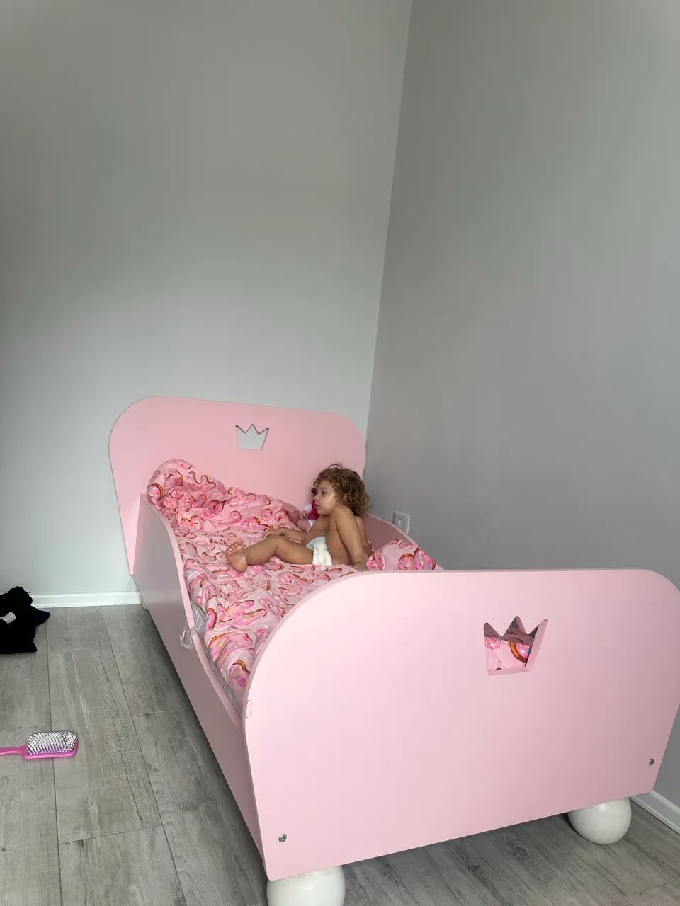 Cama infantil menina rosa de princesa 