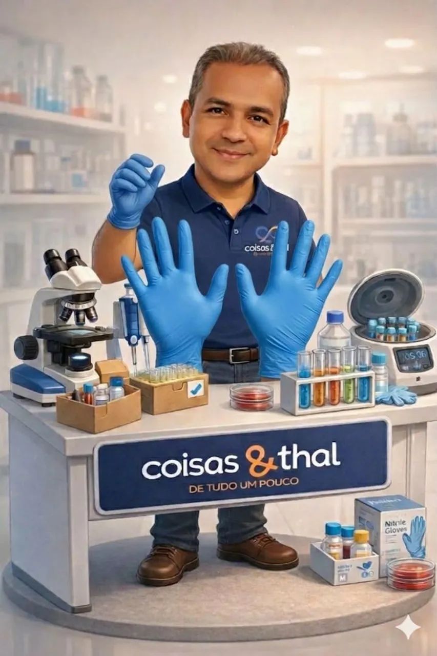 Luva de Nitrílica Cor Azul ( caixa com 100 unidades) Nos tamanhos P - M - G  - Foto 4