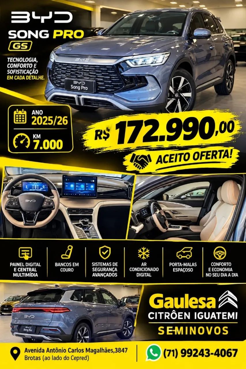 BYD Song Pro Song Pro GS 1.5 16V Aut. (Hibrido) 2026