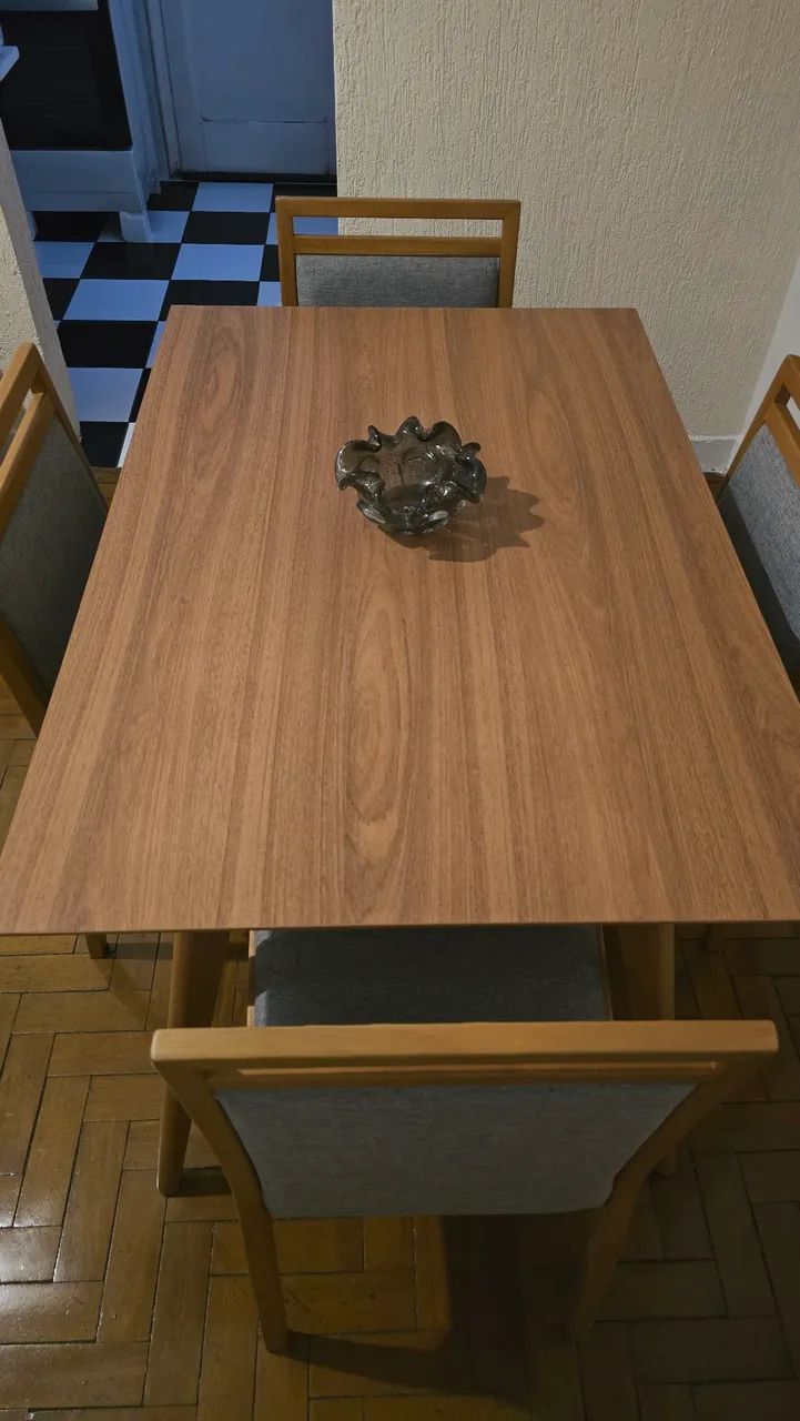 Mesa retangular 1200x800mm madeira cor mel + 4 Cadeiras  - Foto 3