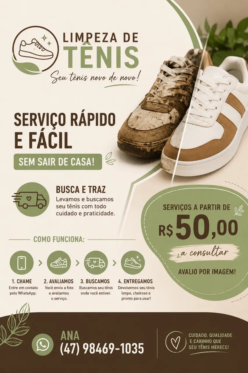 Limpeza de tênis, rápido e prático. 