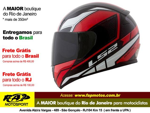Capacete Ls2 Ff353 Rapid Infinity Preto Vermelho Branco - Frete Grátis Brasil
