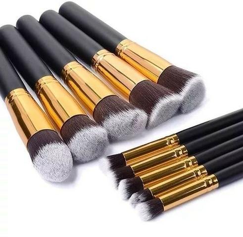 Pincel Para Maquiagem Kit 10 Pçs Kabuki Pronta Entrega - Foto 4