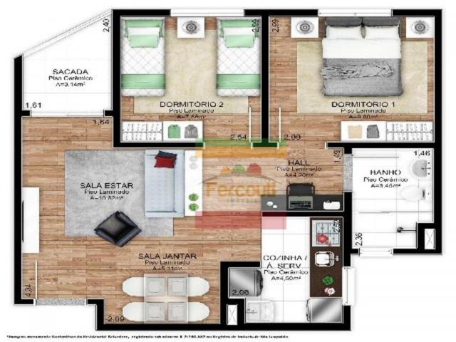 Residencial punta del este, apartamento 2 dormitórios eleva padrão do bairro santo afonso - Foto 7