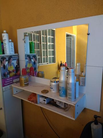 Frente de salão com espelho e outros para salão 250,00 ACEITO CARTÃO!