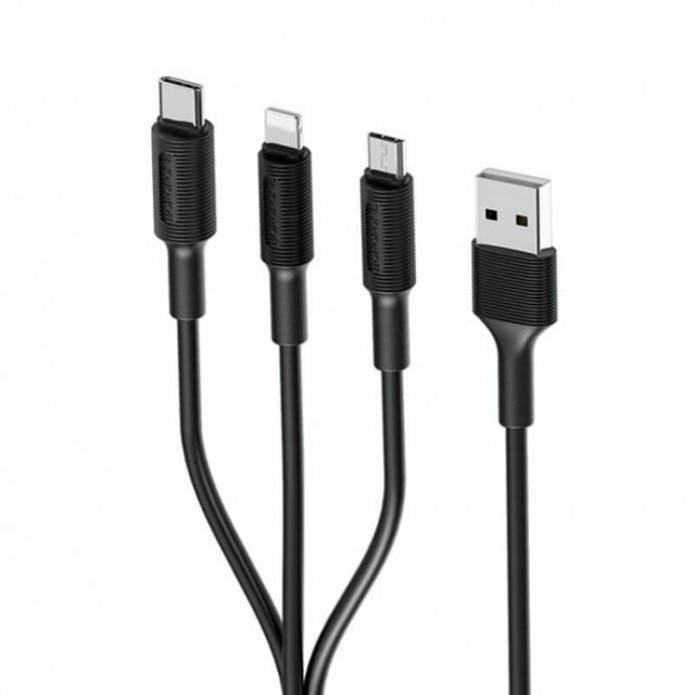 Cabo USB 3 em 1 para V8 Type C e iOS 1M Lelong - LE-835 - Foto 4