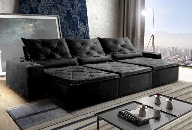 Sala sofá retrátil e reclinável de 290 cm de largura  - Foto 4