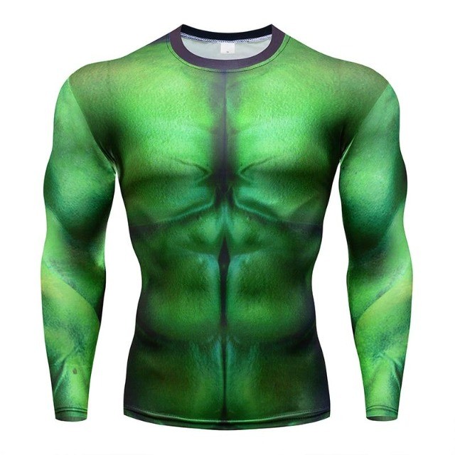 Camisa de Compressão Hulk Manga Longa Rashguard Elastano