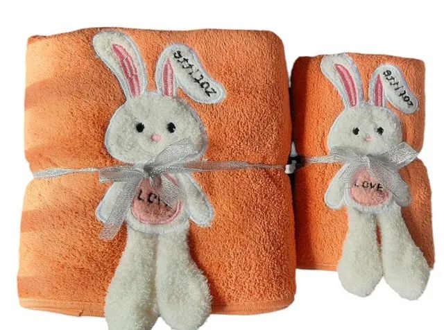Kit Toalha Infantil Microfibra Rosto E Banho Coelho - Foto 4