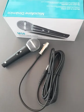 Microfone Com Fio Profissional 5m M-58 Dinâmico A Pronta Entrega