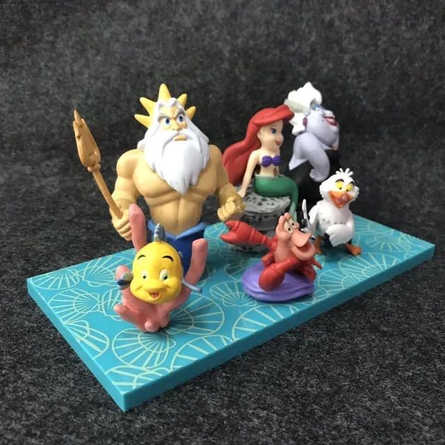 Bonecos Pequena Sereia Ariel Úrsula Rei Tritão Disney 6pcs - Foto 3