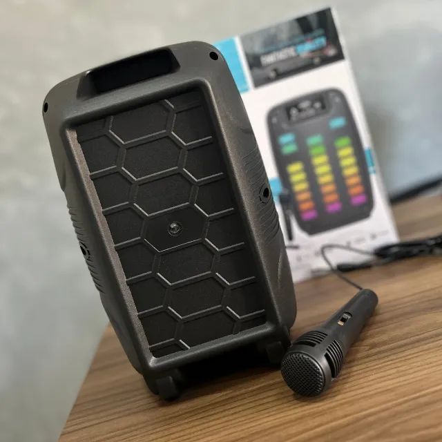 Caixa de Som Bluetooth Amplificada Com Microfone Portátil  - Foto 2