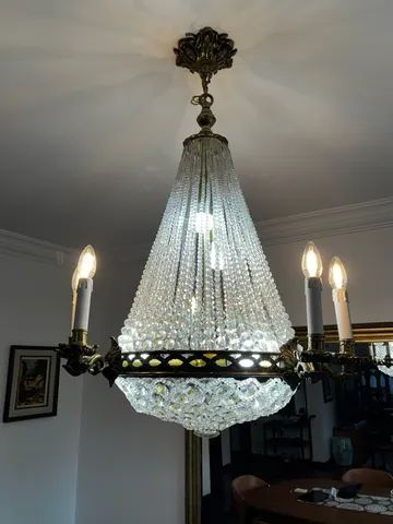 Lustre Candelabro Antigo Cristal Imperial - Foto 2