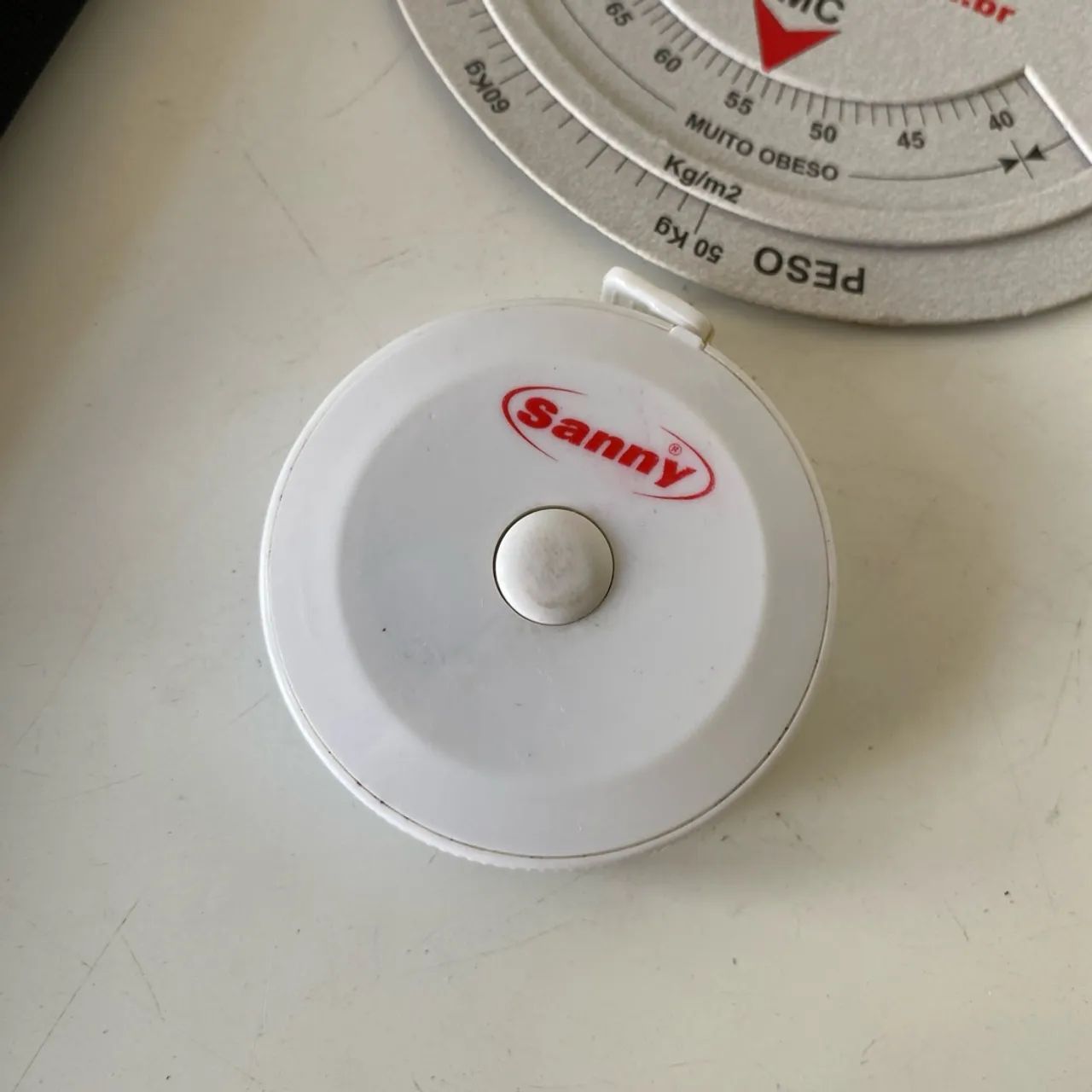 C251 Kit adipômetro Sanny trena fibra de vidro 1,5m disco imc estojo Neoprene atividade fí - Foto 4