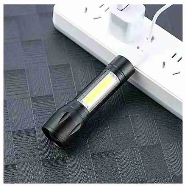 Mini Lanterna Tática Com Led E Zoom Recarregável Usb - Foto 4