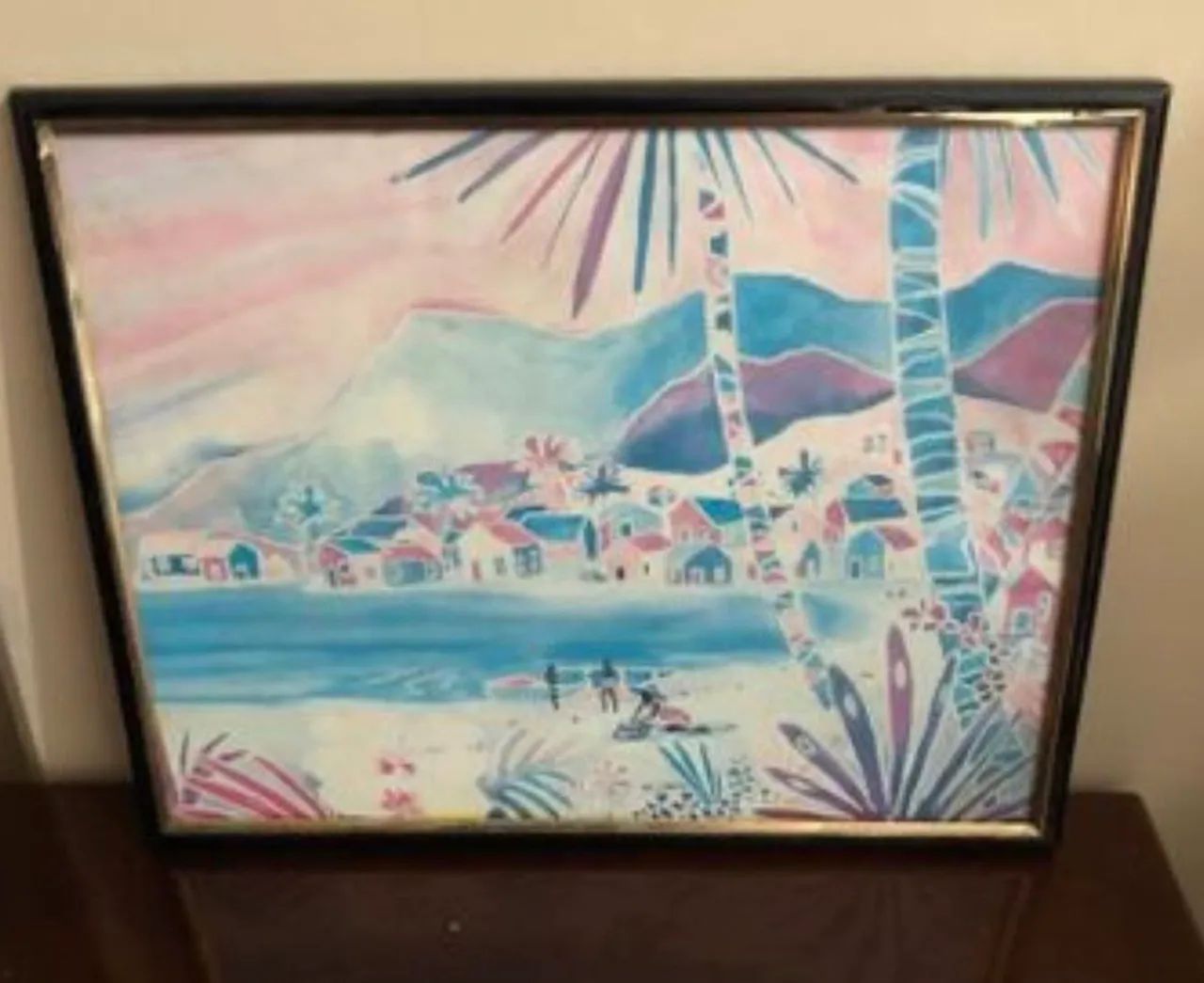 Quadro com paisagem costeira 