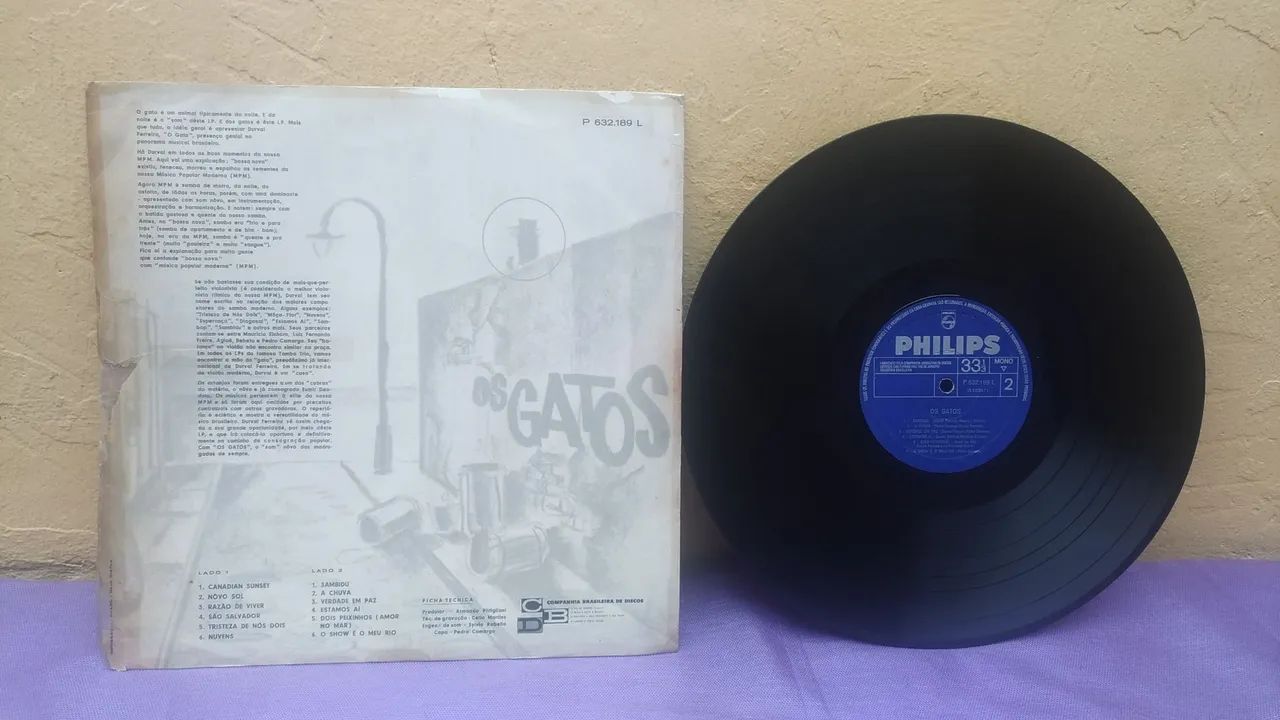 Disco de Vinil Os Gatos - Philips, Mono, com Durval Ferreira. - Foto 2