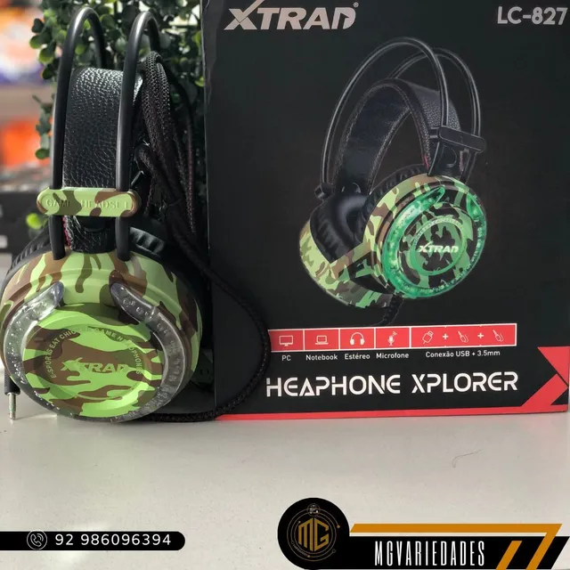 Fone de Ouvido Headphone Gamer com Led (USB + 2 P2)