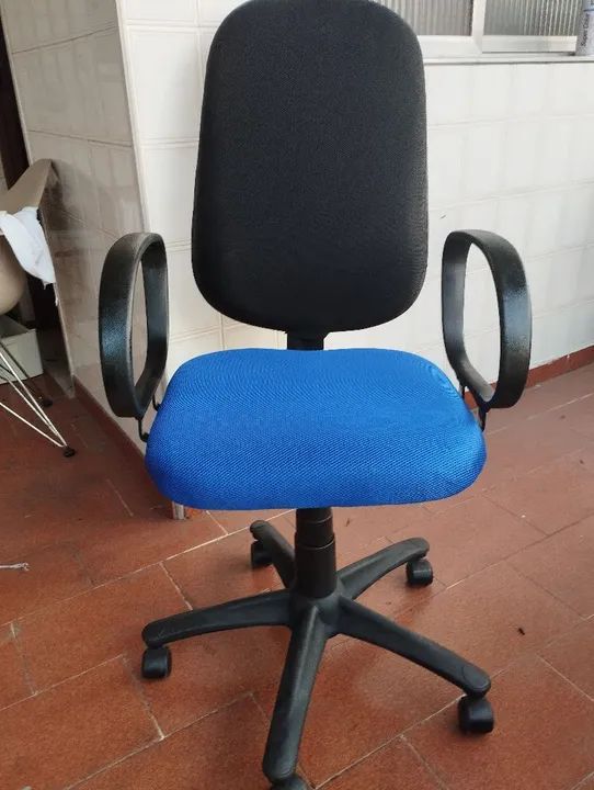 Cadeira de Escritório Azul e Preto - Foto 5