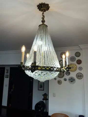 Lustre Candelabro Antigo Cristal Imperial - Foto 4