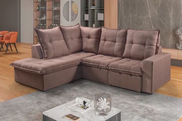 Sofá de Canto com Chaise Retratil e Reclinável com Molas s43 - Foto 2