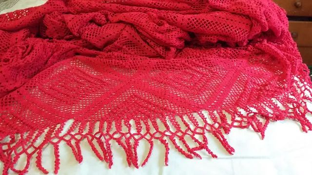 Colcha de Crochet Queen grande - Foto 3