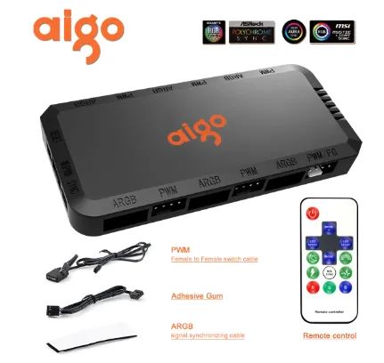 Controladora Fan Aigo Apc1 pwm rgb para computador controle led   - Foto 2