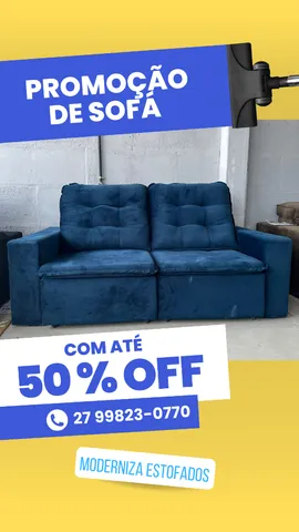 Sofa em veludo azul muito macio com entrega imediata
