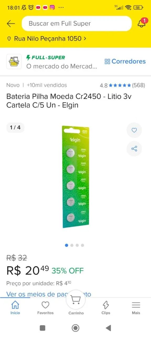Bateria CR2016 da Elgin - Foto 4