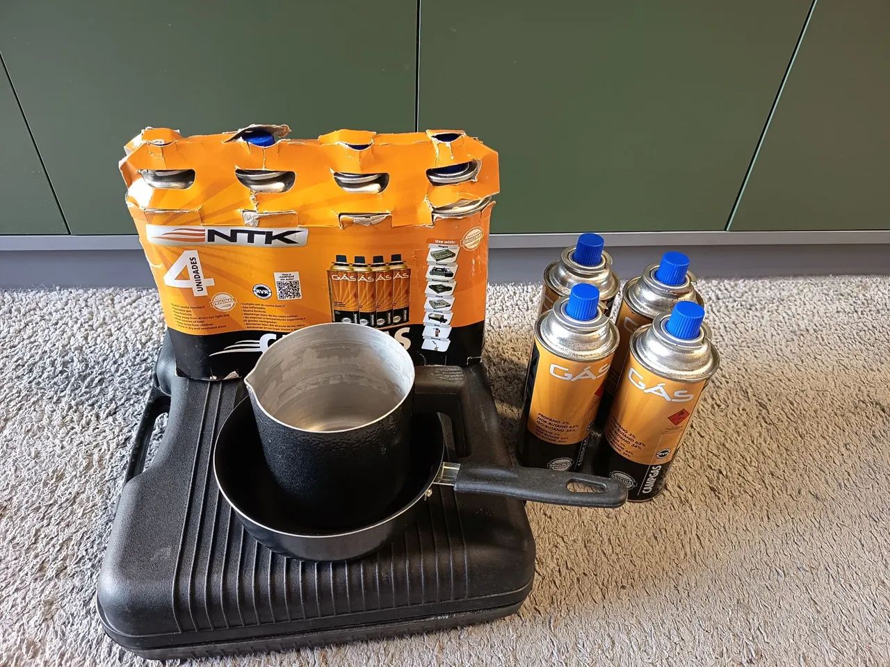 Kit Fogão NTK Camping + Gás + Panela - Foto 2