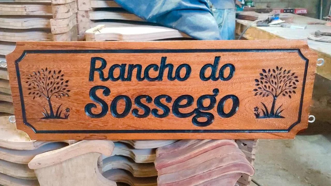 Placa rústica de madeira para entradas - Foto 3