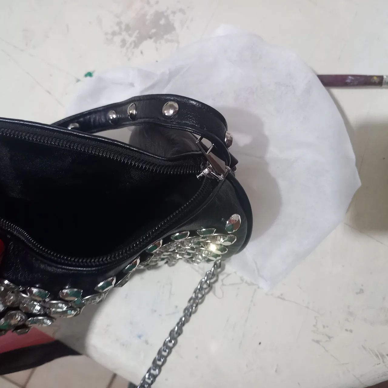 Bolsa com bordado em cristais. - Foto 2
