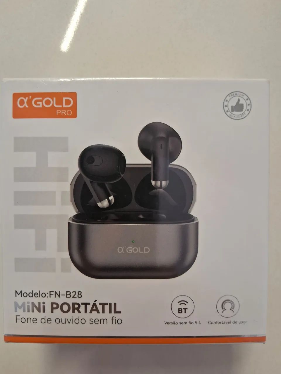 Fone de Ouvido Bluetooth Mini Portátil ?'Gold. Modelo FN-B28.