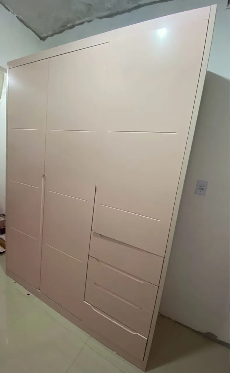 Guarda-Roupa Infantil Rosa 3 Portas - Foto 6