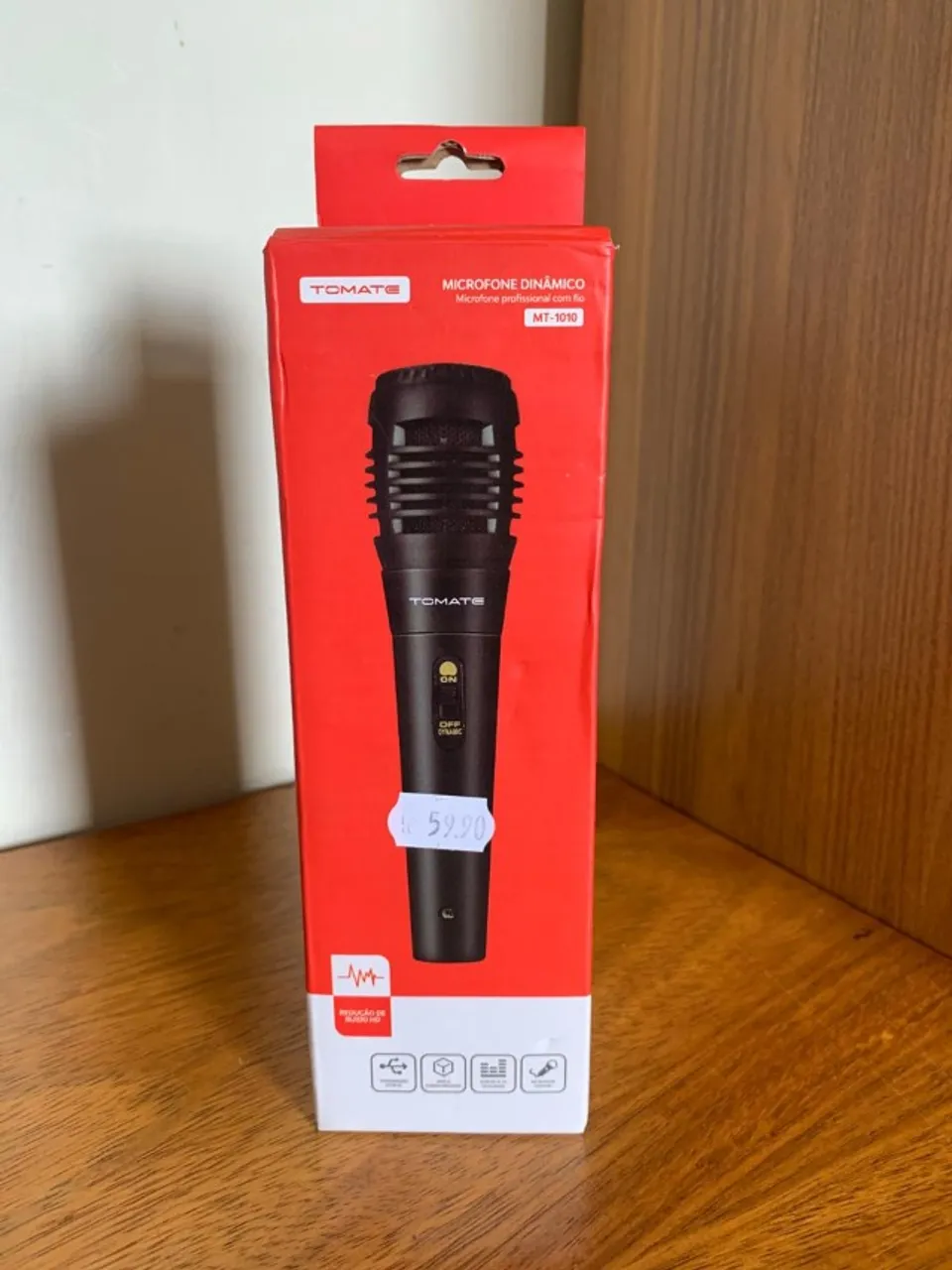 Microfone de Mão - Karaokê e Eventos - com Cabo 2m