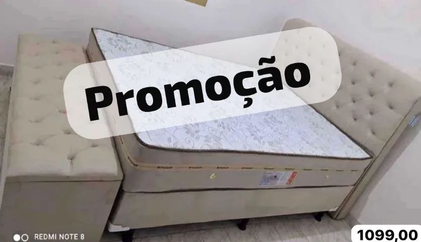 Cama box colchão e base novo 