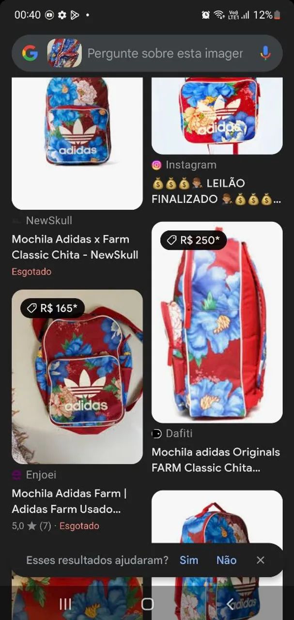 Mochila Adidas Floral Vermelha - Foto 5