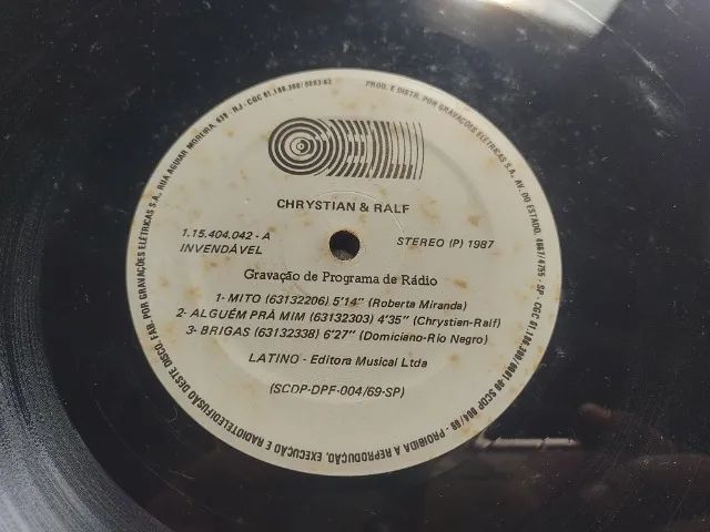 Chrystian e Ralf Lp Vinil Promo Programa de Rádio Autografado 1987 - Foto 4