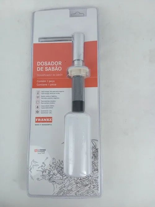 DOSADOR DE SABÃO FRANKE 250 ML CROMADO  - NOVO - Foto 4